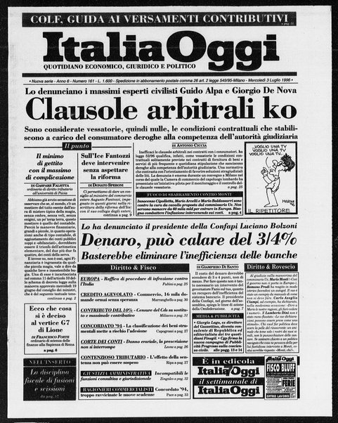 Italia oggi : quotidiano di economia finanza e politica